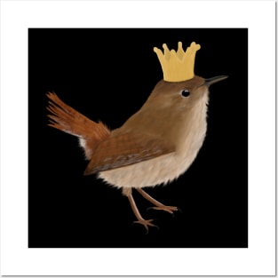 Wren with Crown Bird Watching Birding Ornithologist Gift Posters and Art